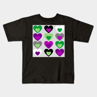 Aro/Ace heart pattern Kids T-Shirt